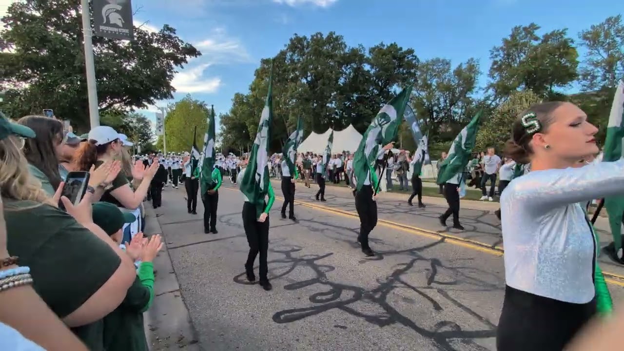 Spartan Marching band August 29, 2025 March into the stadium. 