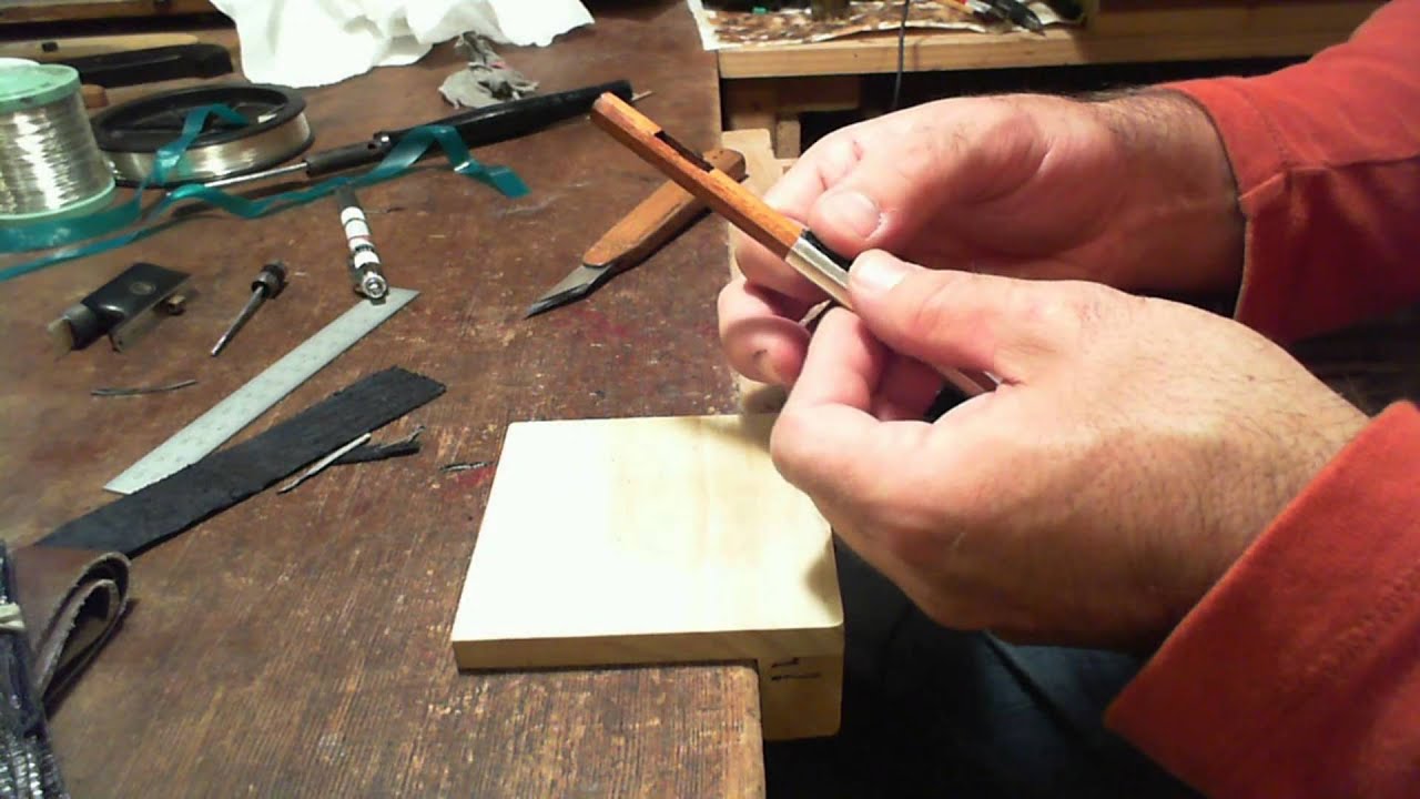 Installing a Grip on a Violin Bow Part 2: Leather Thumb Grip