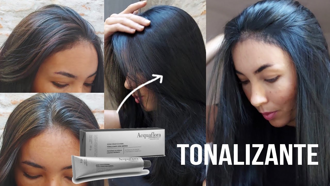 CABELO PRETINHO - TESTEI O TONALIZANTE ACQUAFLORA e estou apaixonada no resultado 😍