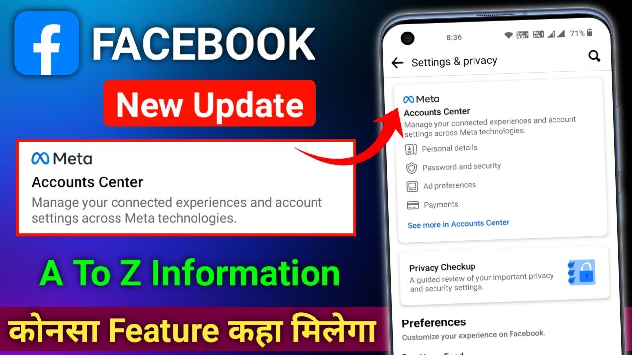 Facebook Account Center Update | Facebook New Settings Update | Facebook Settings Update