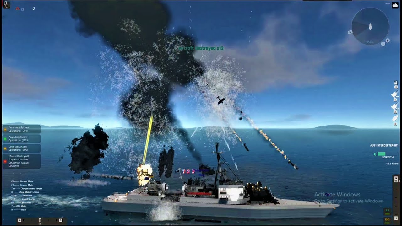 NavalArt: Epic AA Defense Test-B11 interceptor with Helicopter{Alpha Test}