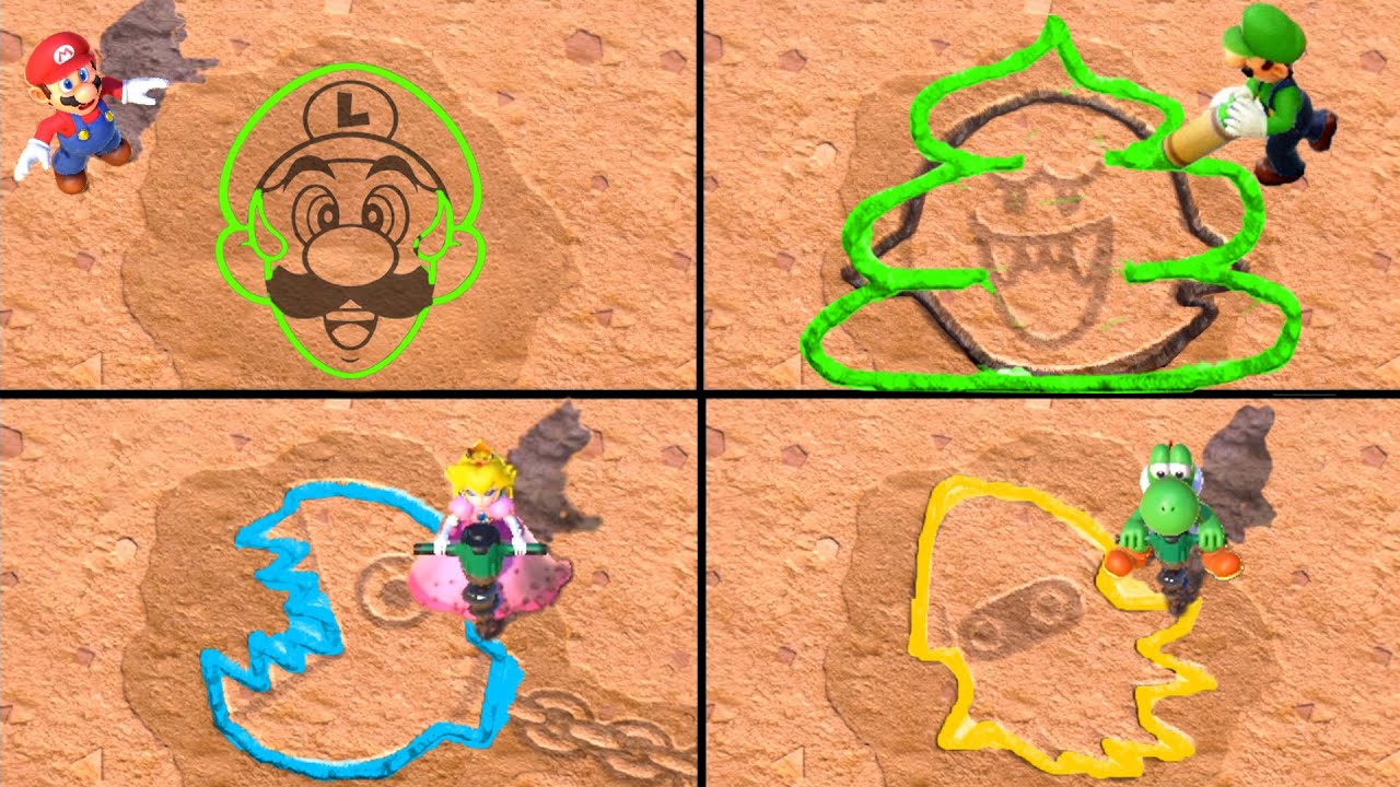 【マリオパーティ スーパースターズ】ミニゲームマリオVsピーチVsルイージVsヨッシー(COM最強 たつじん)