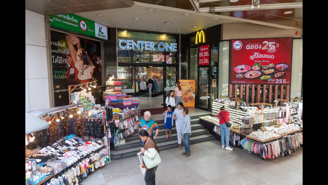 [4K] Walking tour of Center One shopping center exploring cheap deals and popular student hangouts