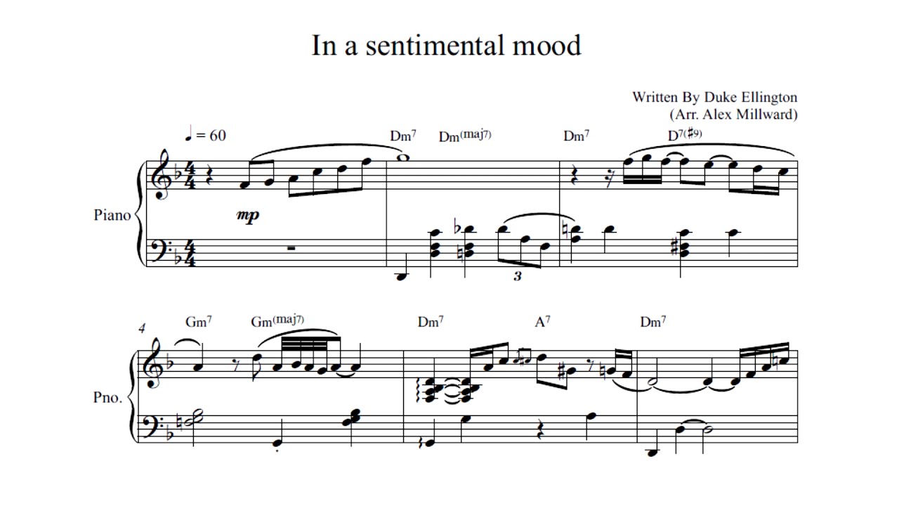 In A Sentimental Mood | Piano Arrangement (w/ sheet music)