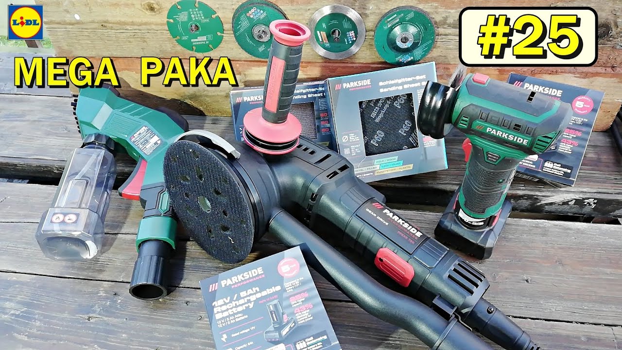 MEGA PACZKA z narzędziami PARKSIDE, szlifierka mimośrodowa, mini tarcze, test w terenie #25