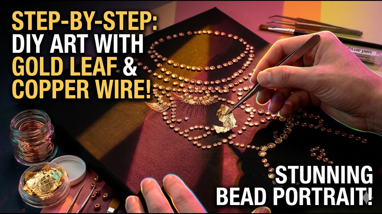 Lady | Creating Art with Gold leaf foil copper wire