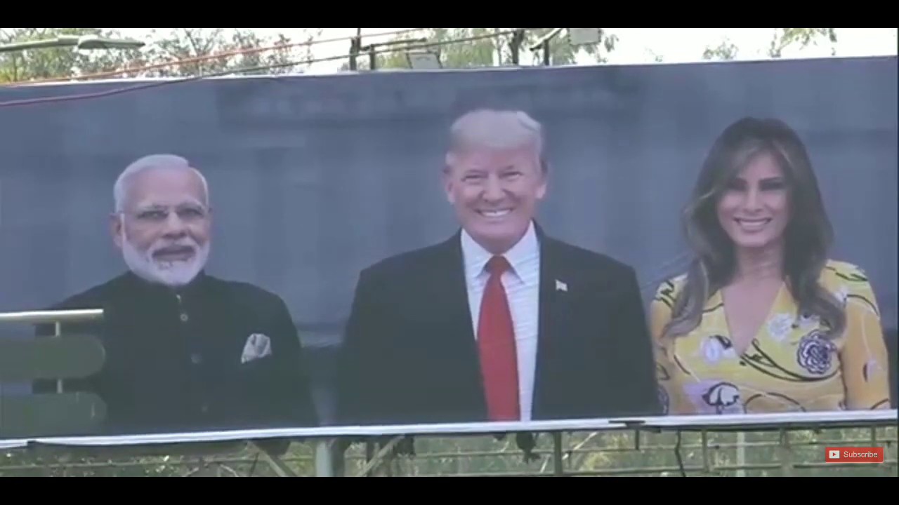 President Donald trump full road convoy in Ahmedabad with PM Narendra modi