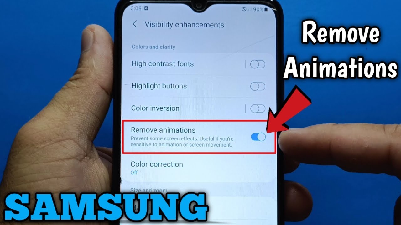 How to remove animations on Samsung Galaxy A02 | Visibility Enhancements