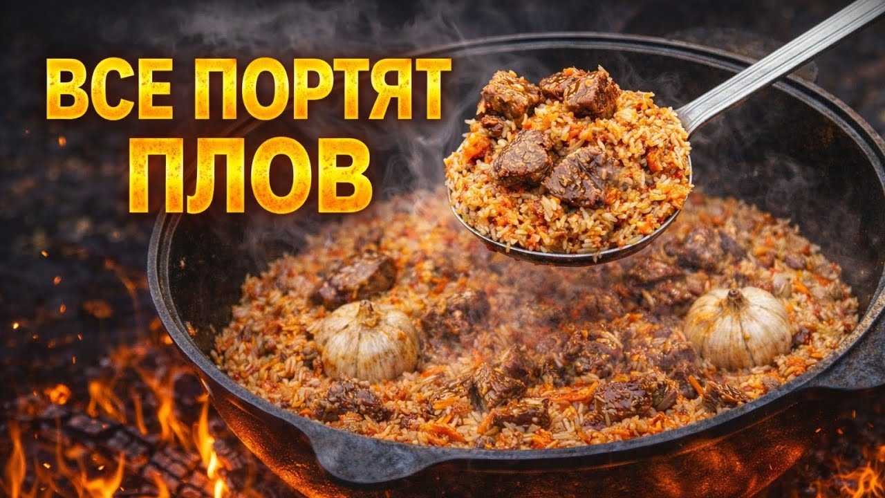 Вот ТАК нужно готовить ПЛОВ в казане на огне — рисинка к рисинке