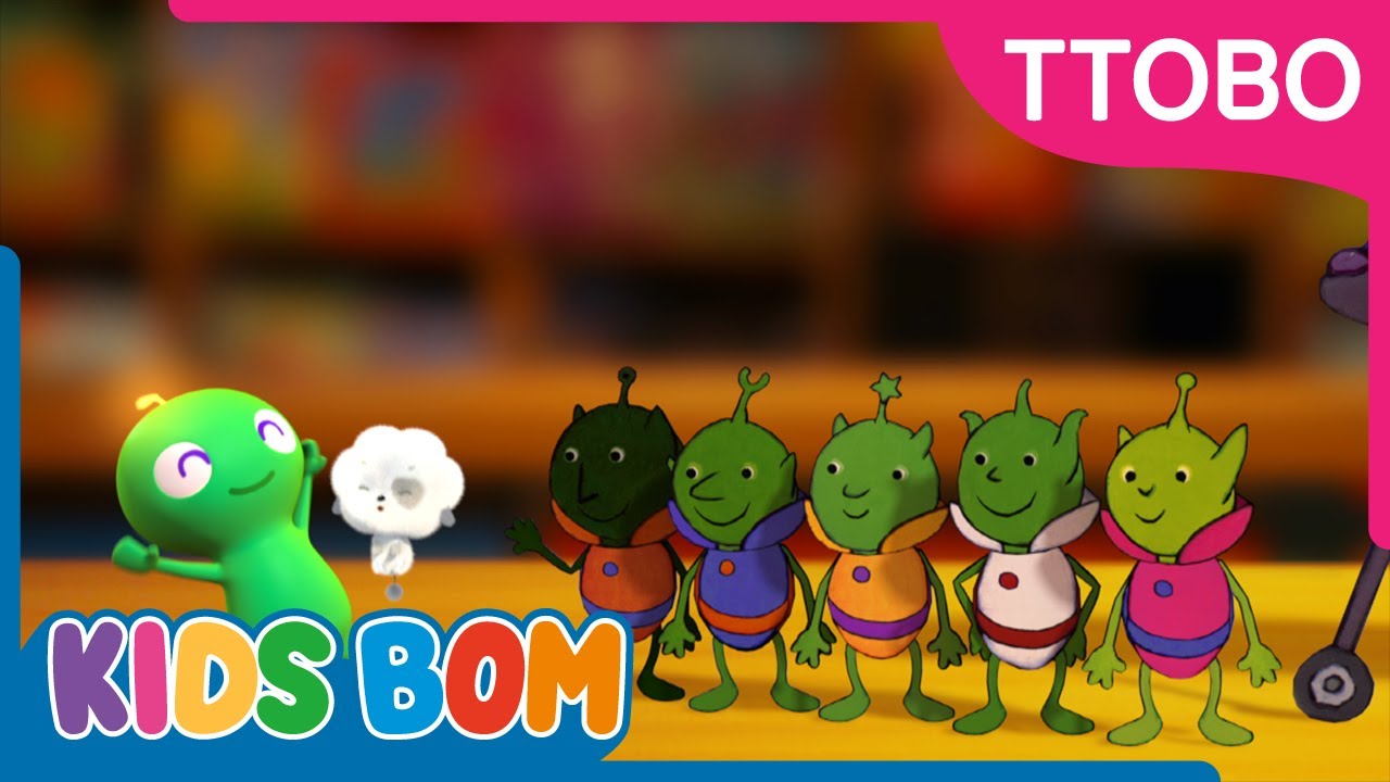 Five Little Men in a flying saucer | TTOBO Story for kids | Kids Story | KIDSBOM|