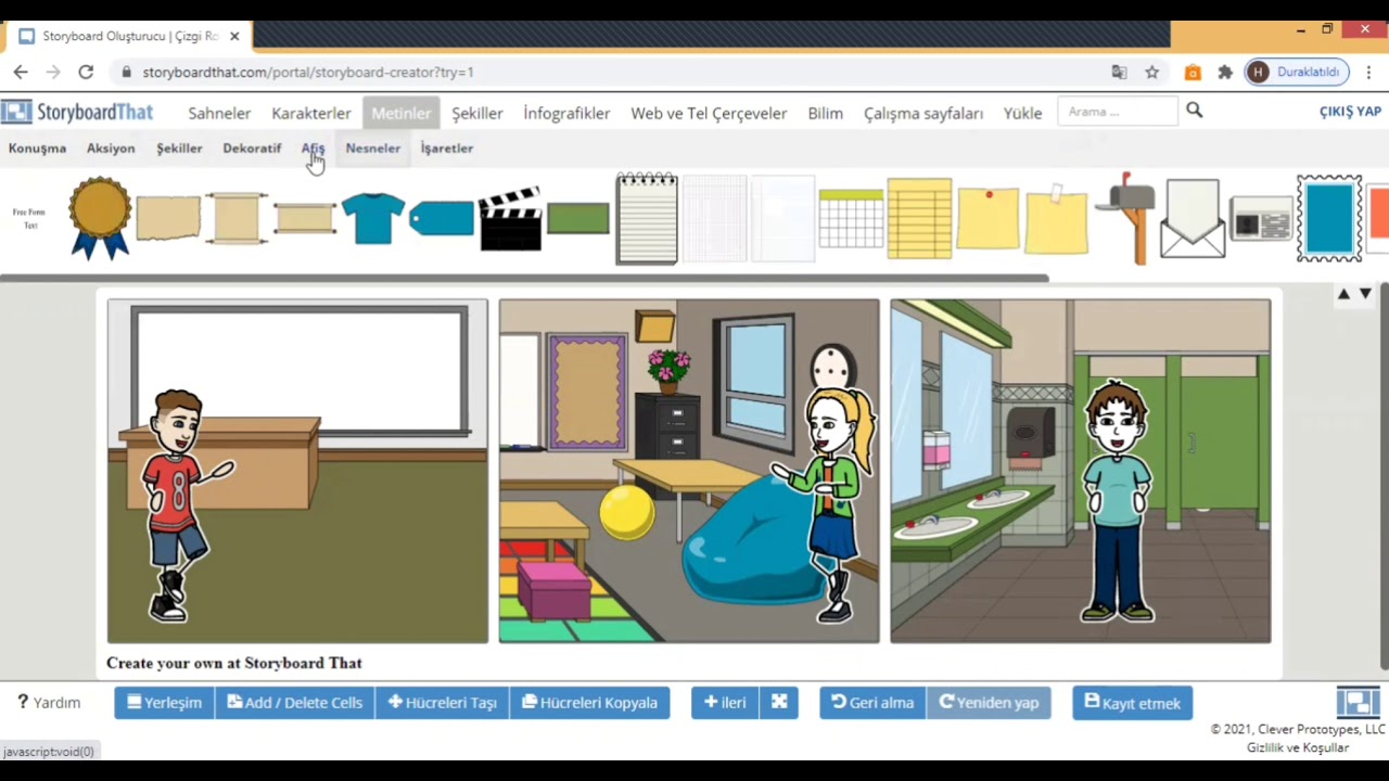 Hikaye Oluşturma-StoryboardThat uygulaması-Karikatür Konuşturma aracı