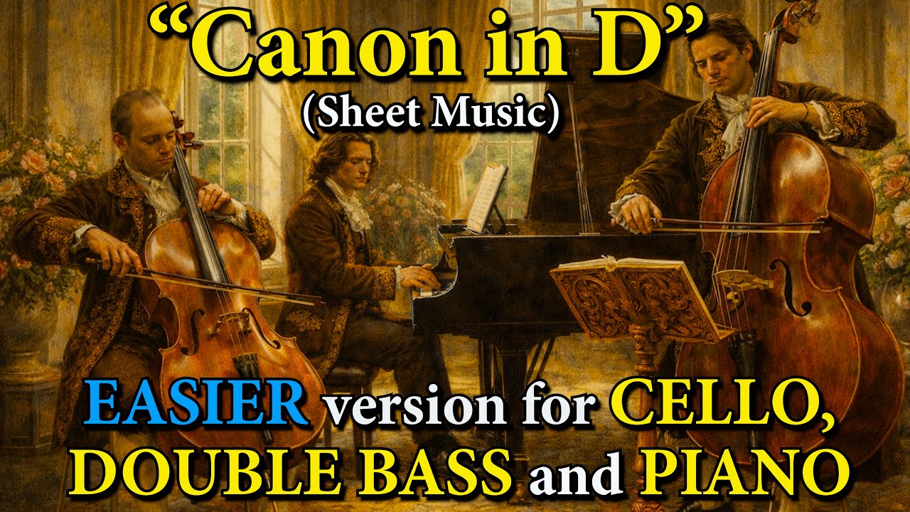 Canon (Pachelbel) | Easier version for Cello, Double Bass and Piano (Sheet Music)