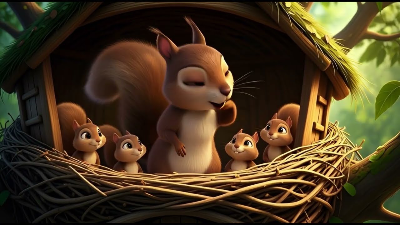ছোটদের নতুন কার্টুন 🐿️ কাঠবিড়ালীর পাঁচ ছানা | শিক্ষনীয় বনজ গল্প বাংলা