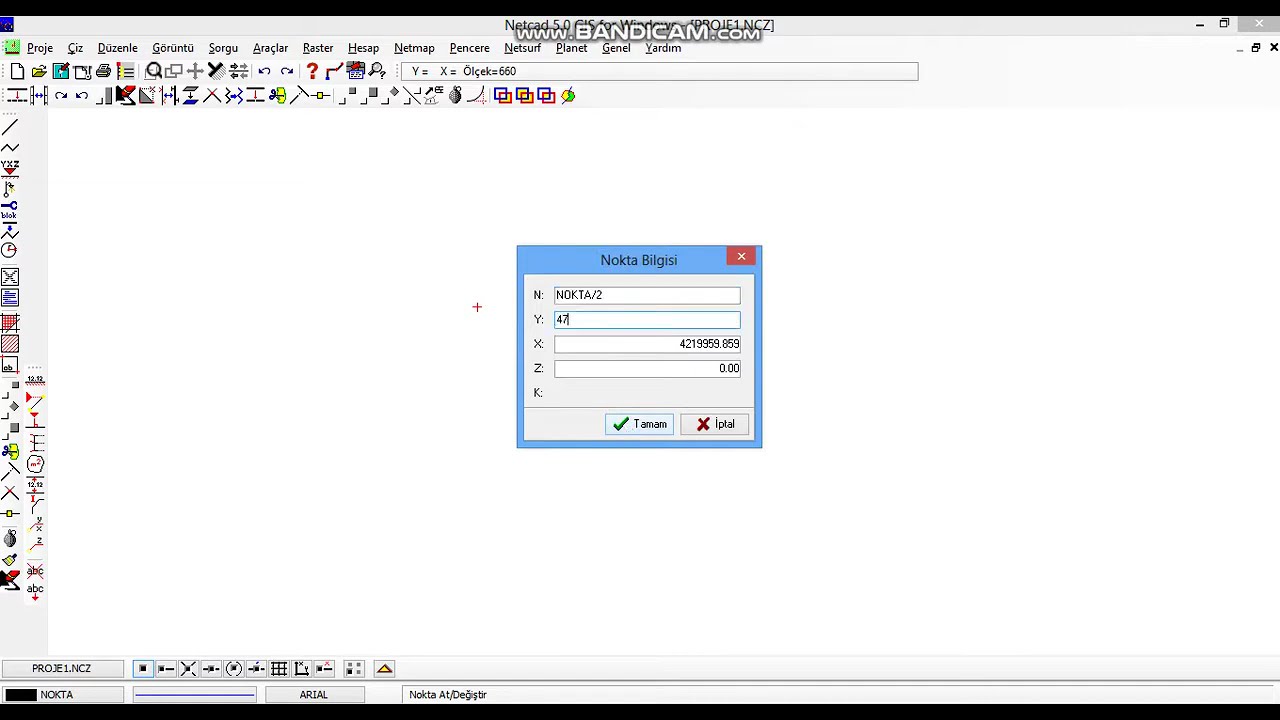 NetCAD ders1- KOORDİNAT GİRME, KOORDİNAT DUYARLILIĞI, TABAKA İŞLEMLERİ