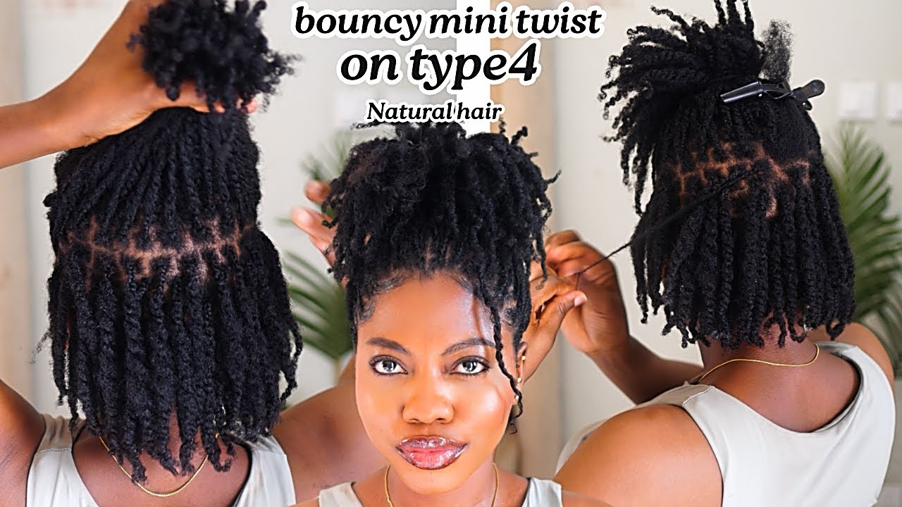 Best method to get Bauncy juicy Mini twist on type4 natural hair/ retainer length with mini twist