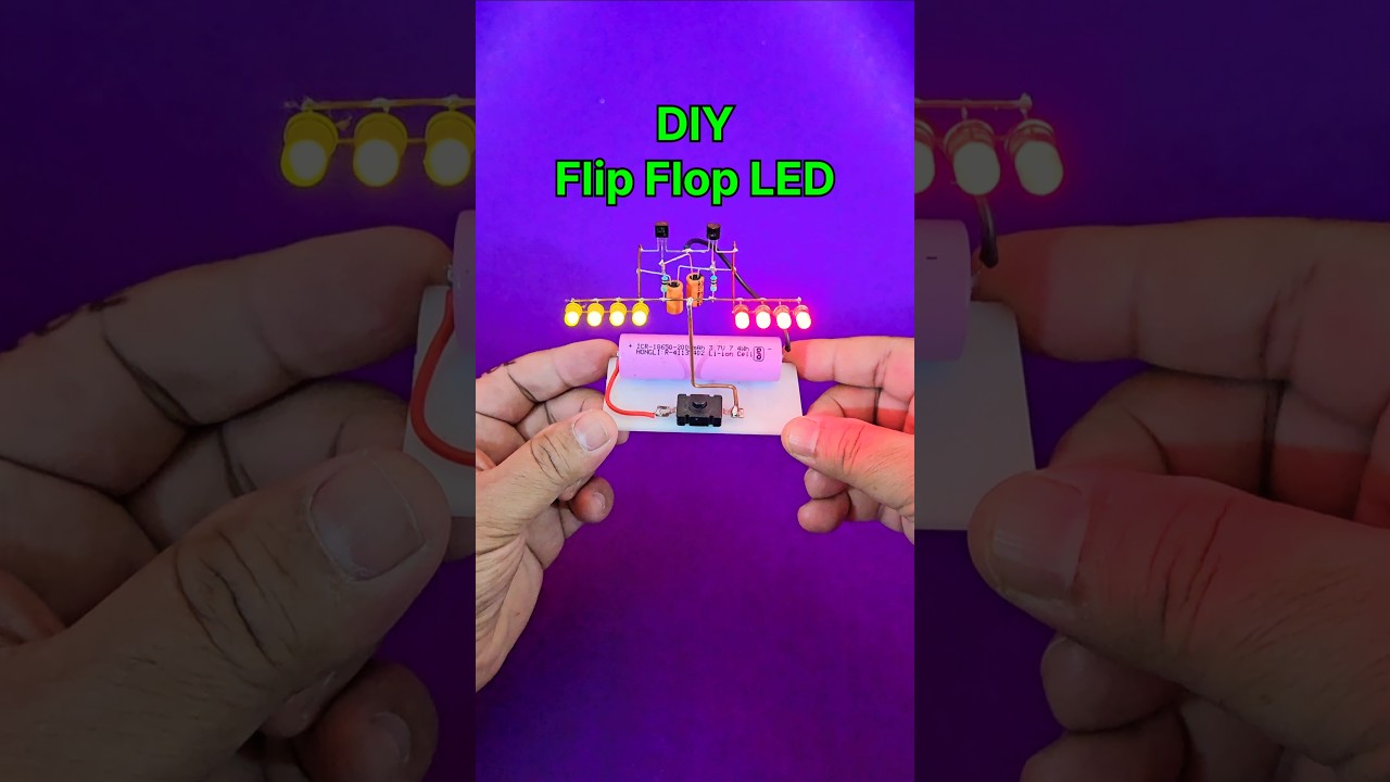 Simple Circuit for LED Flasher ⚡️ DIY Flip Flop LED #diy #shorts #ytshorts