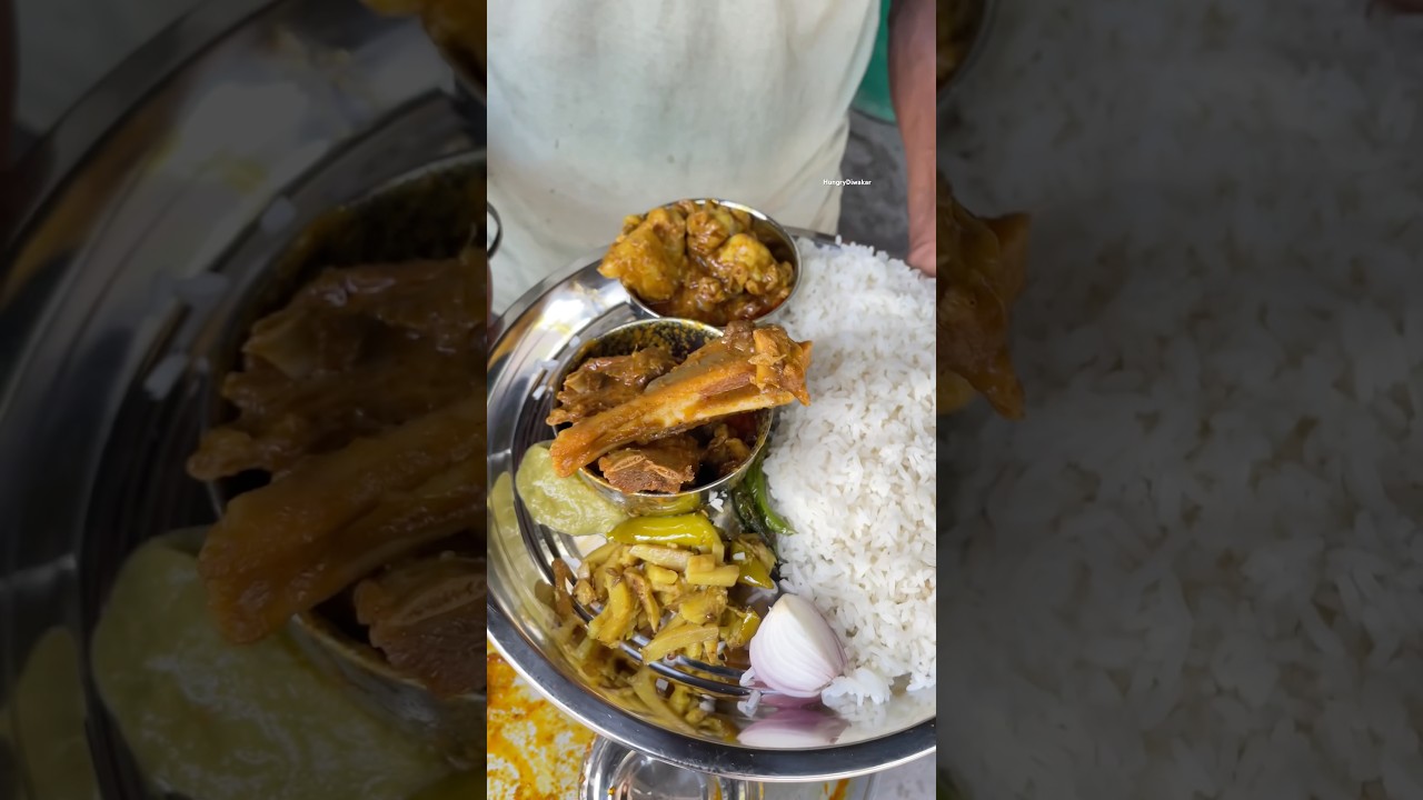 ₹250 Wali Bodybuilder Mutton Thali 😱#mutton #muttoncurry #streetfood #indianstreetfood #shorts