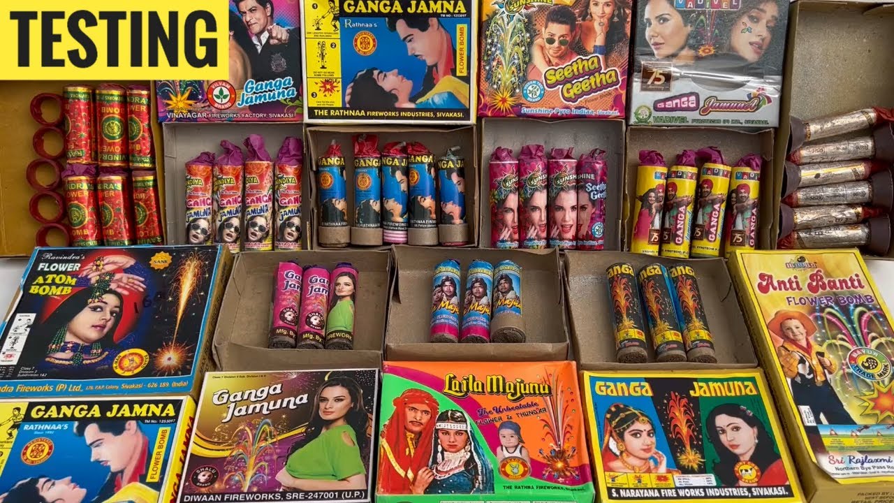 different types of flower bomb Firecrackers testing | indian Fireworks testing | unboxing | crackers
