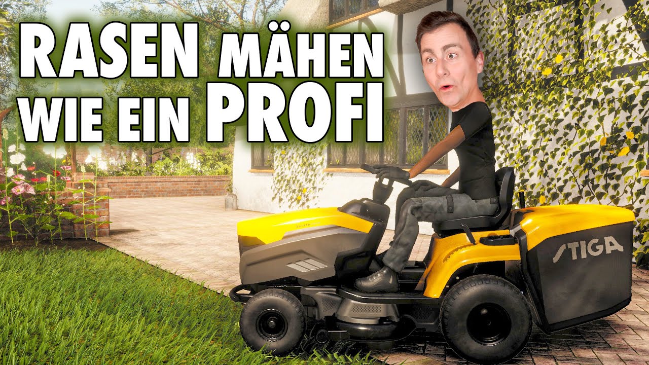 Ich mähe Rasen im Rasenmäher-Simulator