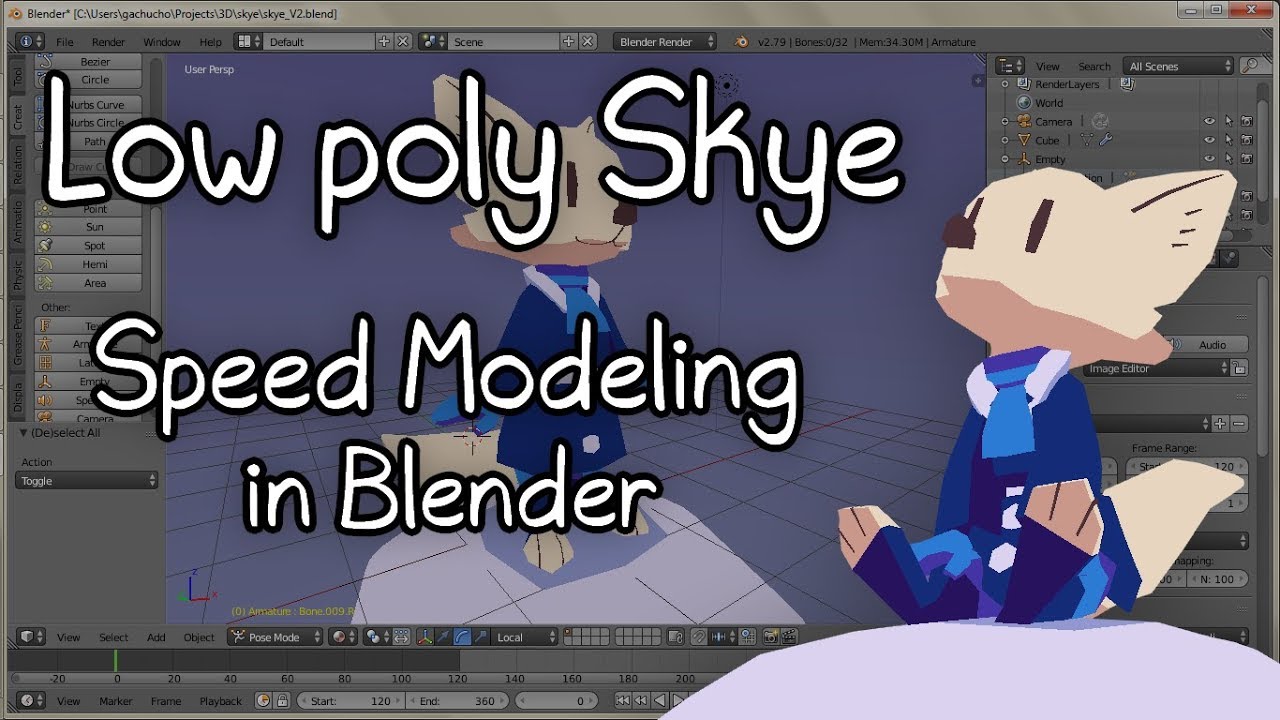 Low poly Skye (Zootopia) - Speed Modeling