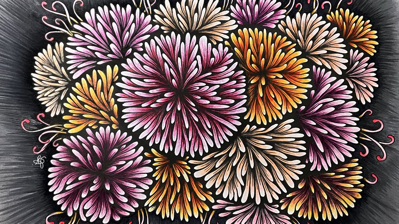 How to draw Sea Anemones | Miss Betsi's pattern # 8