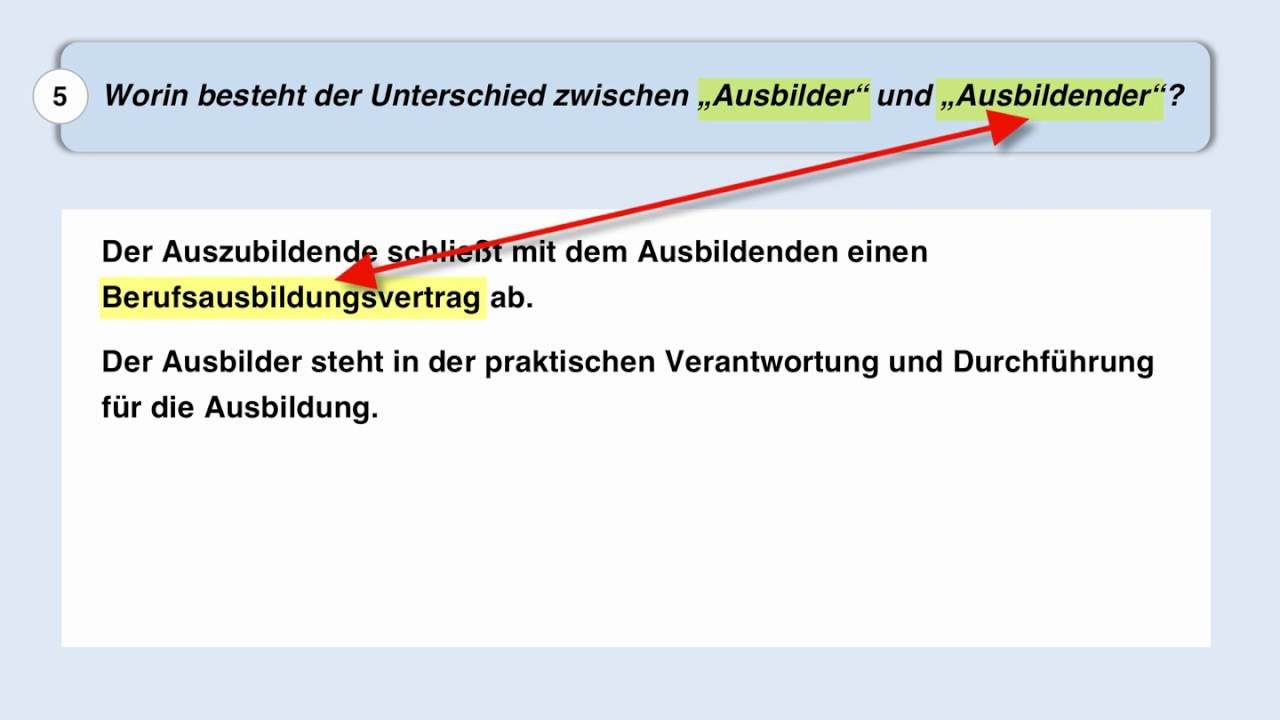 AEVO-Prüfung Handlungsfeld 1 - Prüfungsfragen mit Antworten