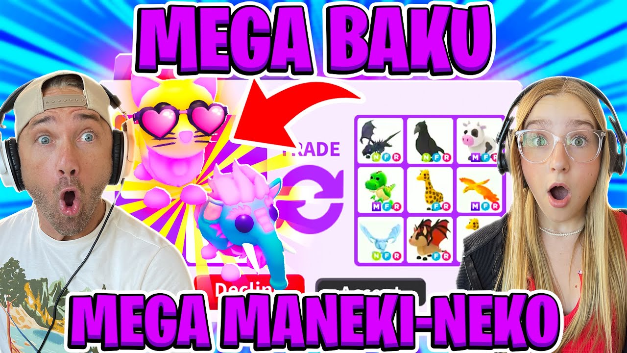 What People Trade For A MEGA Baku and MEGA MANEKI-NEKO in Roblox Adopt Me! OMG