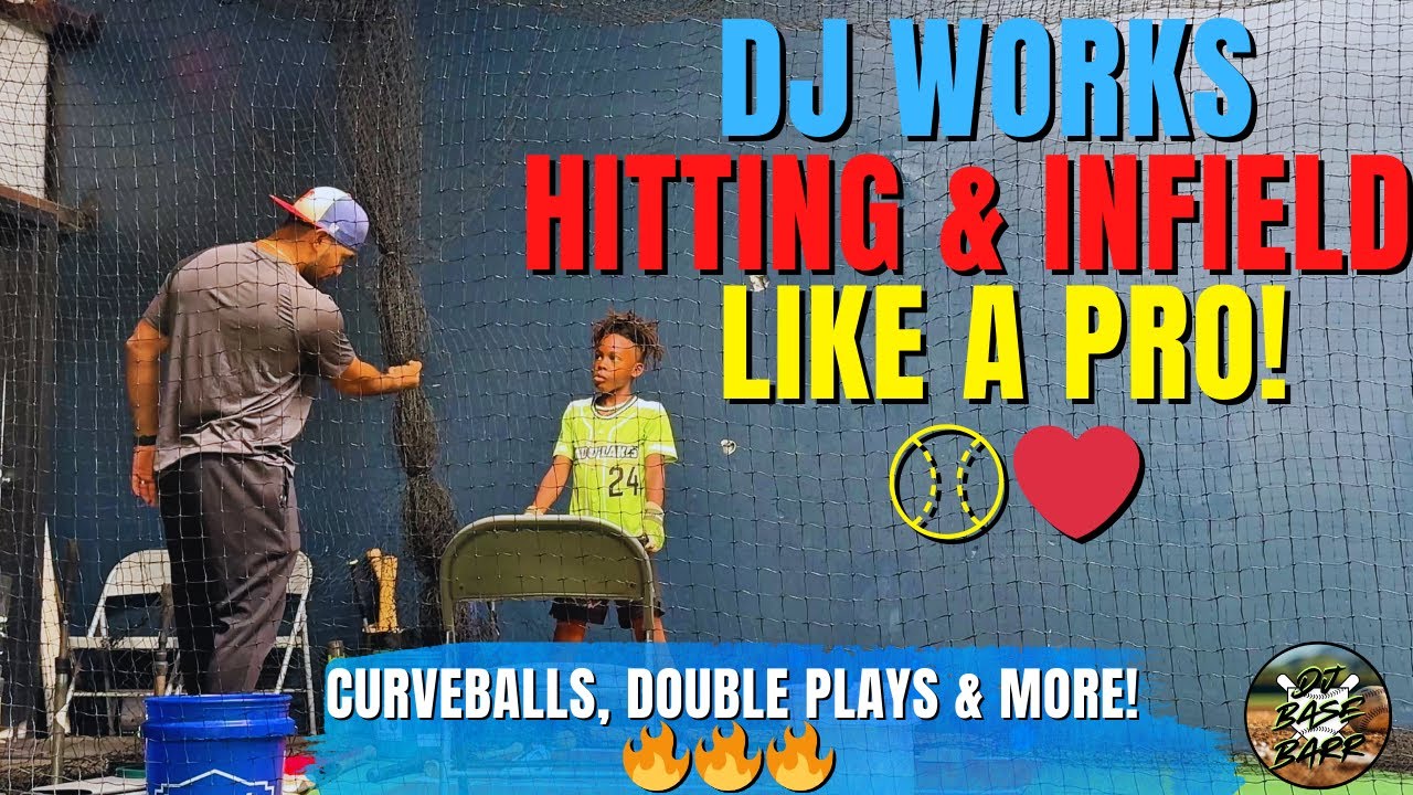 One on One Grind! 🔥 DJ Works Hitting & Infield Like a Pro | Curveballs, Double Plays & More! ⚾️💙