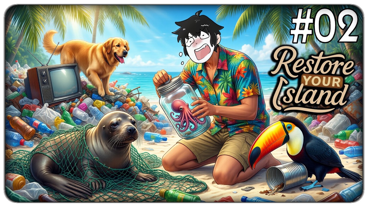 SALVIAMO GLI ANIMALI INTRAPPOLATI NELL'IMMONDIZIA DELL'ISOLA | Restore your Island - ep.02