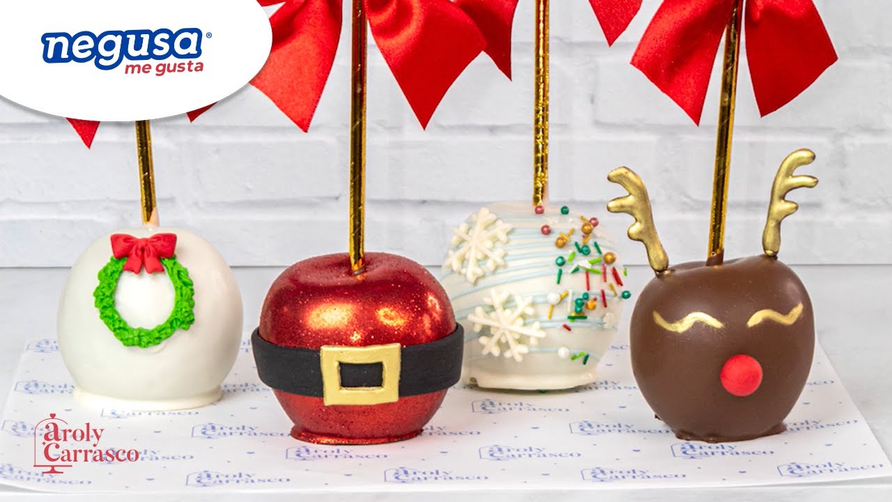 Manzanas de chocolate navide&ntilde;as - Chef Aroly Carrasco