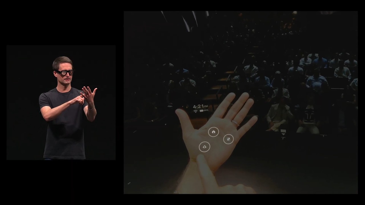 Snap's CEO Demos Specs (Standalone True AR Glasses) Live On Stage