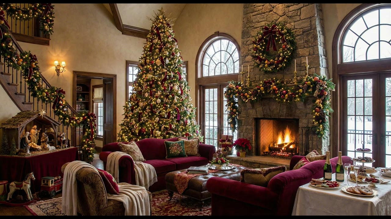Christmas Jazz Music 🎄 Cozy Holiday Café Atmosphere | Relax, Study, Work