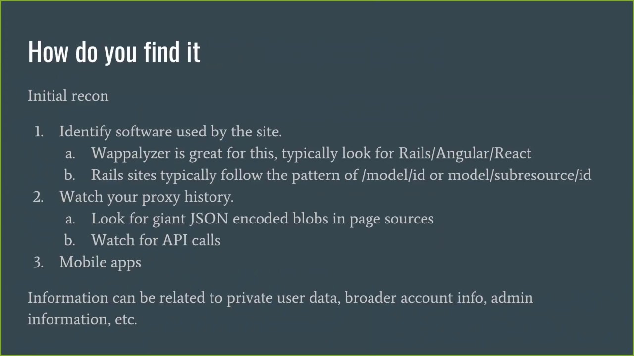 Hidden in Plain Site: Disclosing Information via Your APIs - Peter Yaworski, Bugcrowd's LevelUp 2017