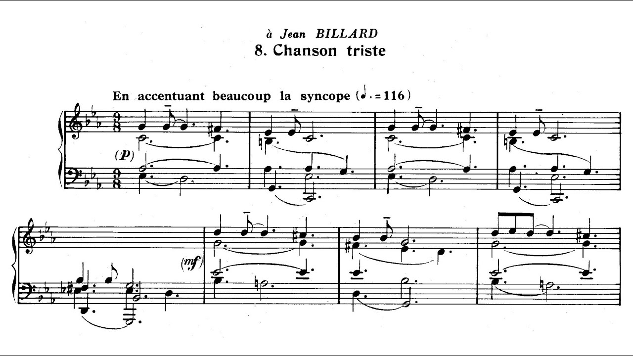 Alain, Jehan (1929-1930): Chanson triste pour piano, JA 8 &mdash; Jean Dub&eacute;