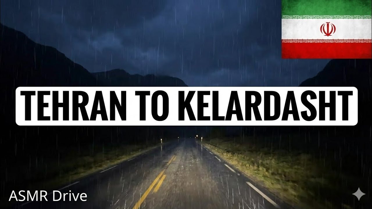 Tehran to Kelardasht Night Drive | Rainy Autumn Road in Iran 2025 