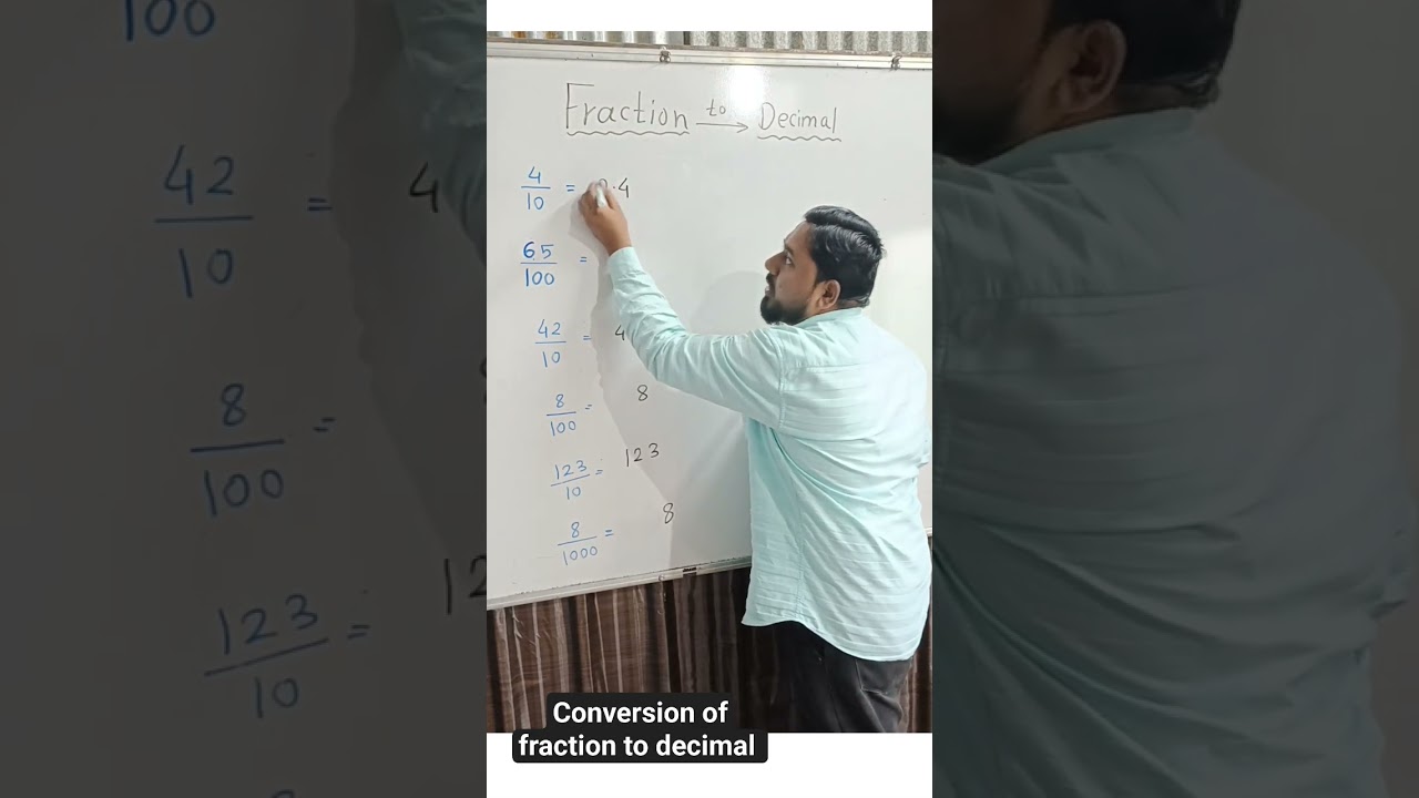 Fraction to Decimal | How to convert fraction to Decimal | #decimal #fraction #shorts