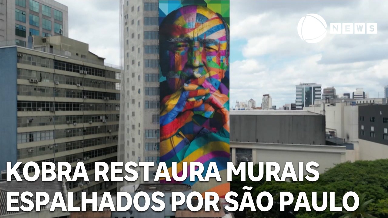 Eduardo Kobra restaura murais espalhados por São Paulo