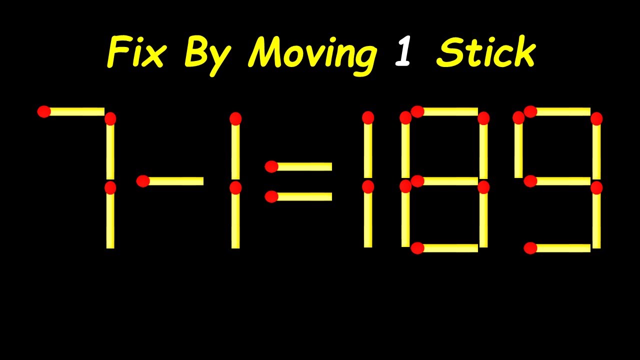 Can You Solve This Matchstick Puzzle? | Move 1 Stick to Fix the Equation!