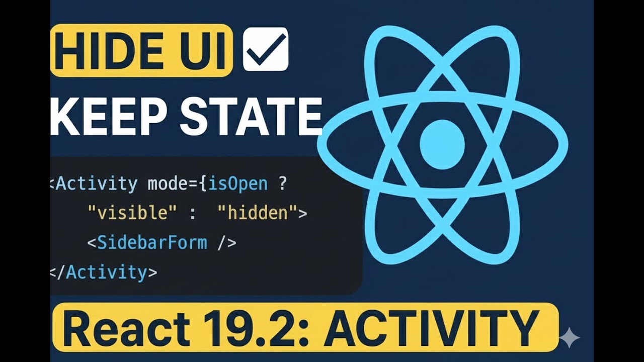Stop using display:none in react | React 19.2 Activity Component Explained
