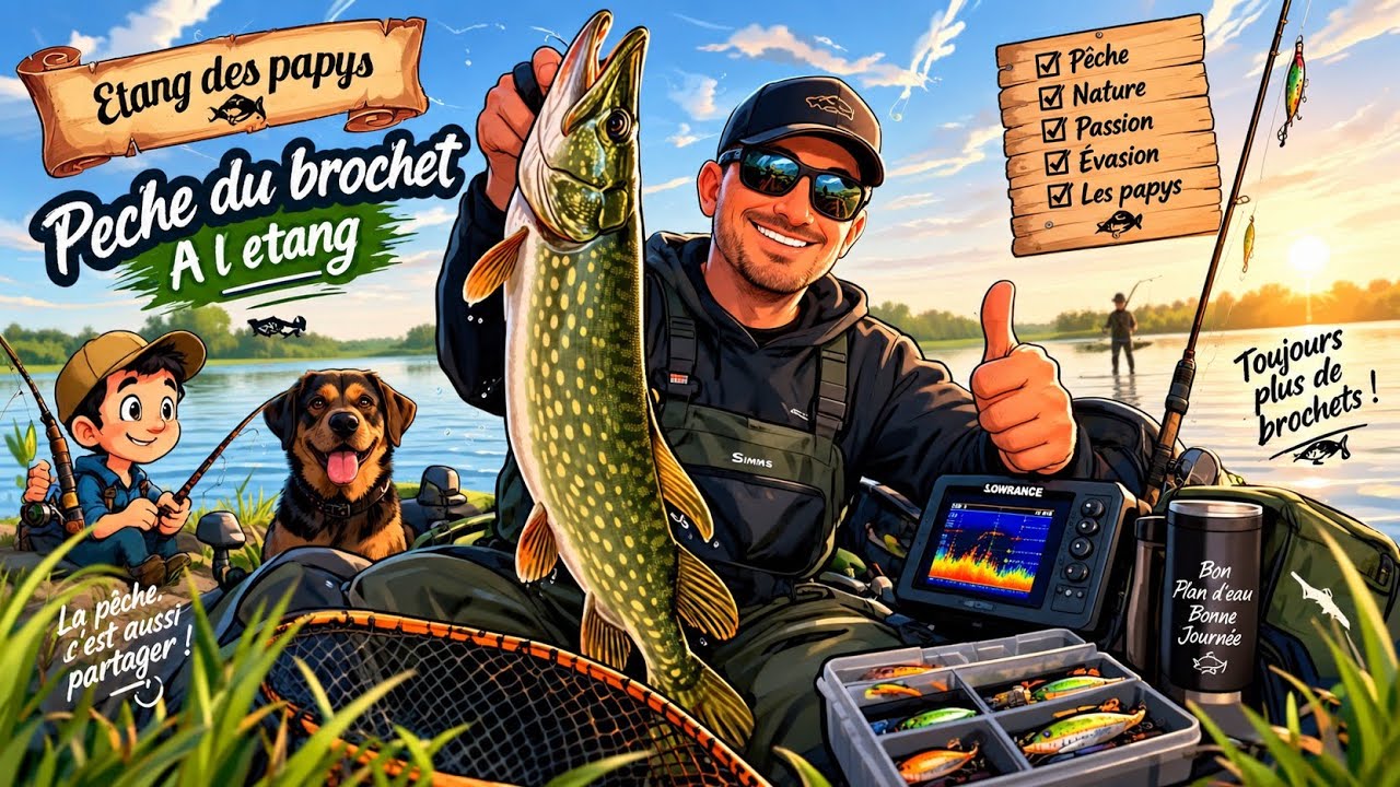 Le brochet au vif en etang