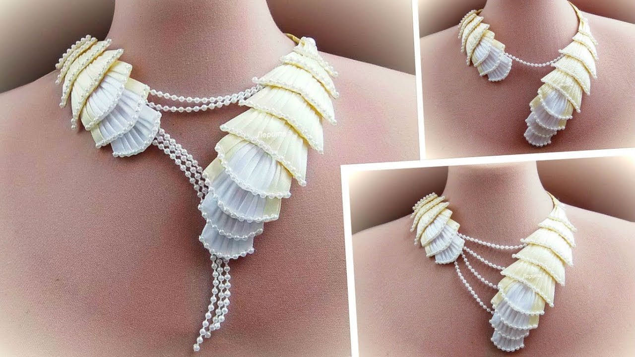 Украшение на шею из косой бейки своими руками / diy  necklace