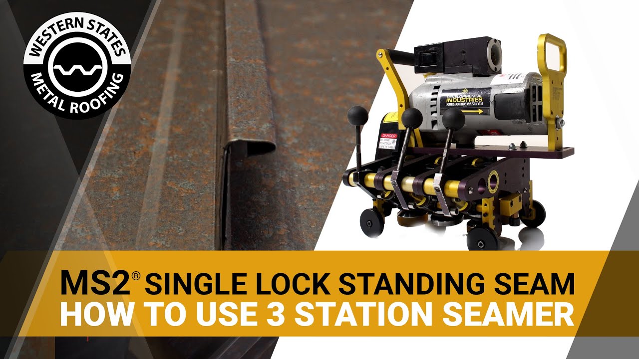 Single Lock Standing Seam Metal Roofing Installation - How To Use A 3 Station Roof Seamer
