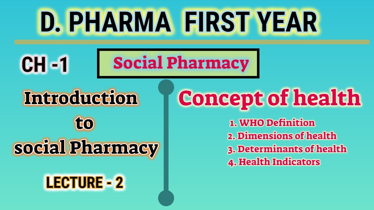 Concept of health | CH-1 | L-2 | Introduction to social pharmacy | Social Pharmacy | D.Pharm Ist yr