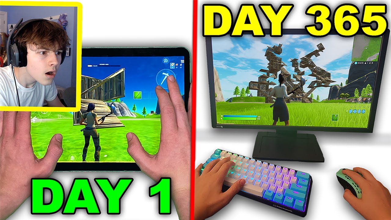 Мой 365-дневный переход с МОБИЛЬНОГО устройства Fortnite на КЛАВИАТУРУ и МЫШЬ...