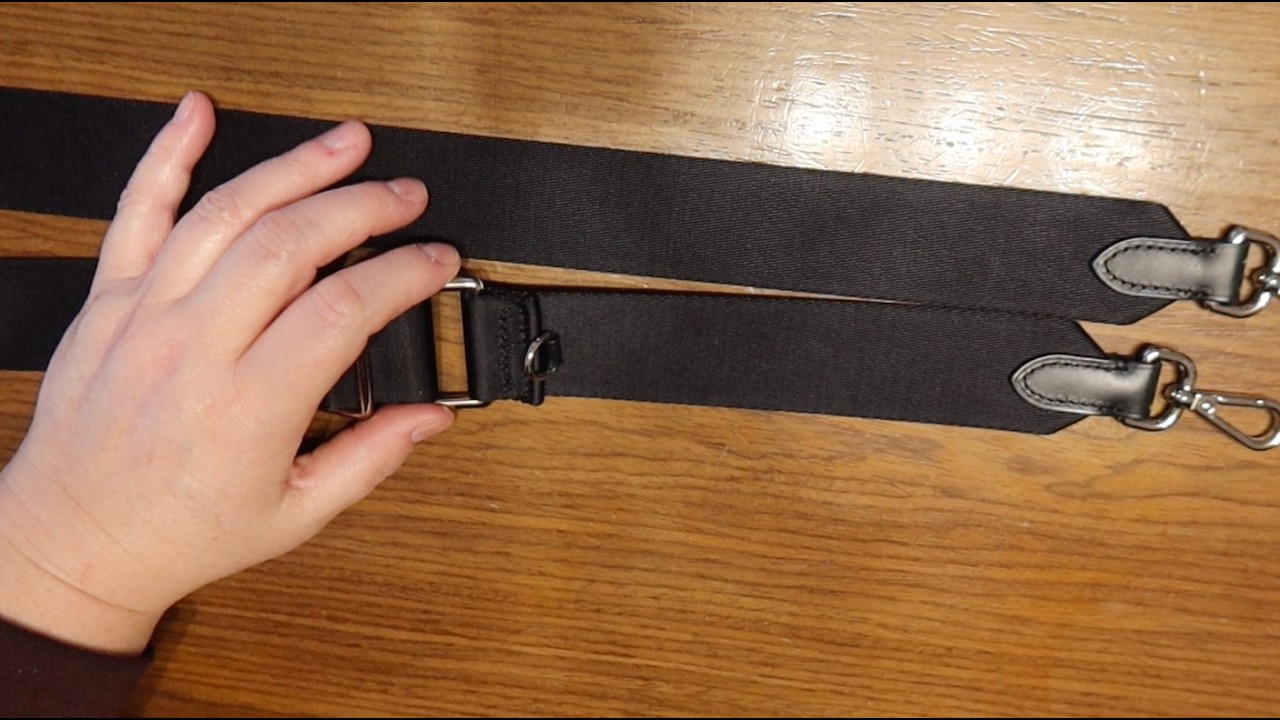 Bag Strap - Black on Black with Silver