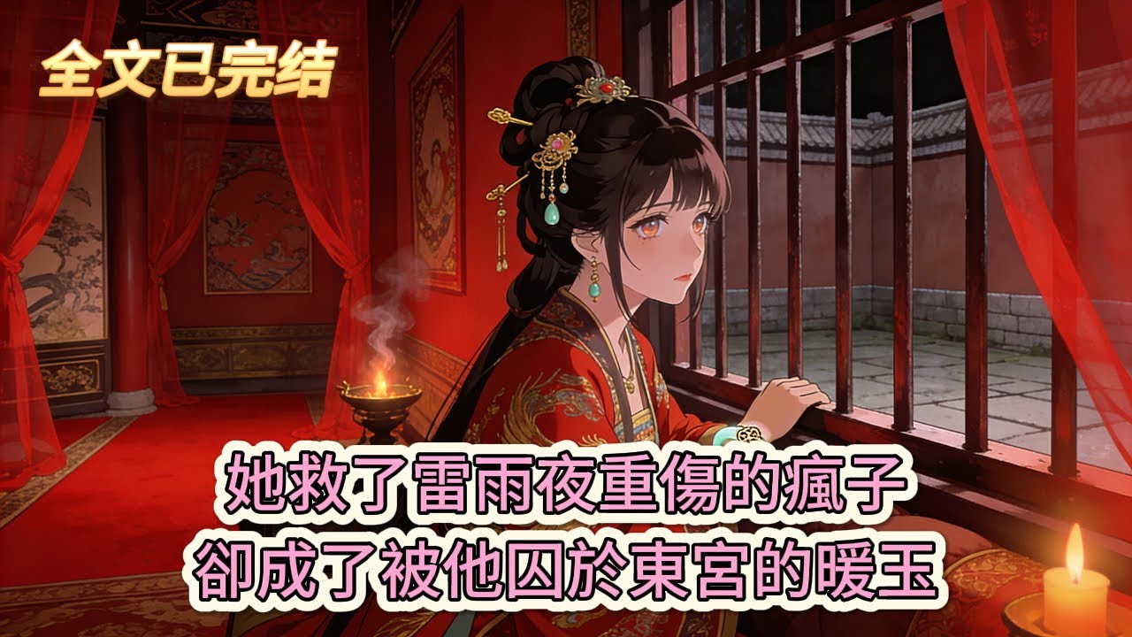 完结小说💕《囚暖玉》她救了雷雨夜重傷的瘋子，卻成了被他囚於東宮的暖玉#推文 #小说 #悠悠书屋