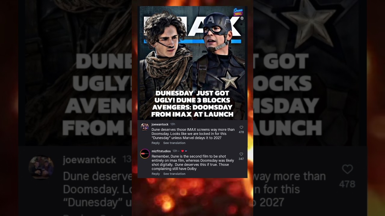 DUNESDAY JUST GOT UGLY! DUNE 3 BLOCKS AVENGERS: DOOMSDAY FROM IMAX AT LAUNCH