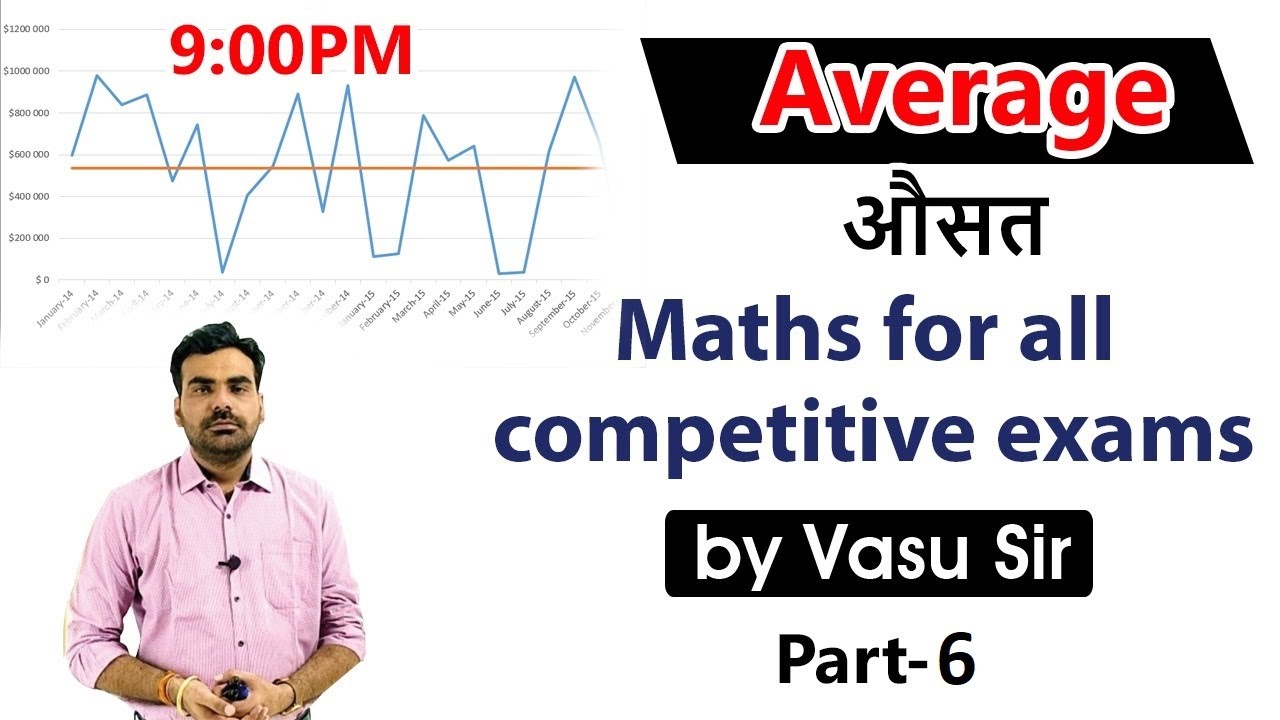 Average औसत Maths for SSC, BANK, RAILWAYS & POLICE exams by Vasu Sir - Part 6