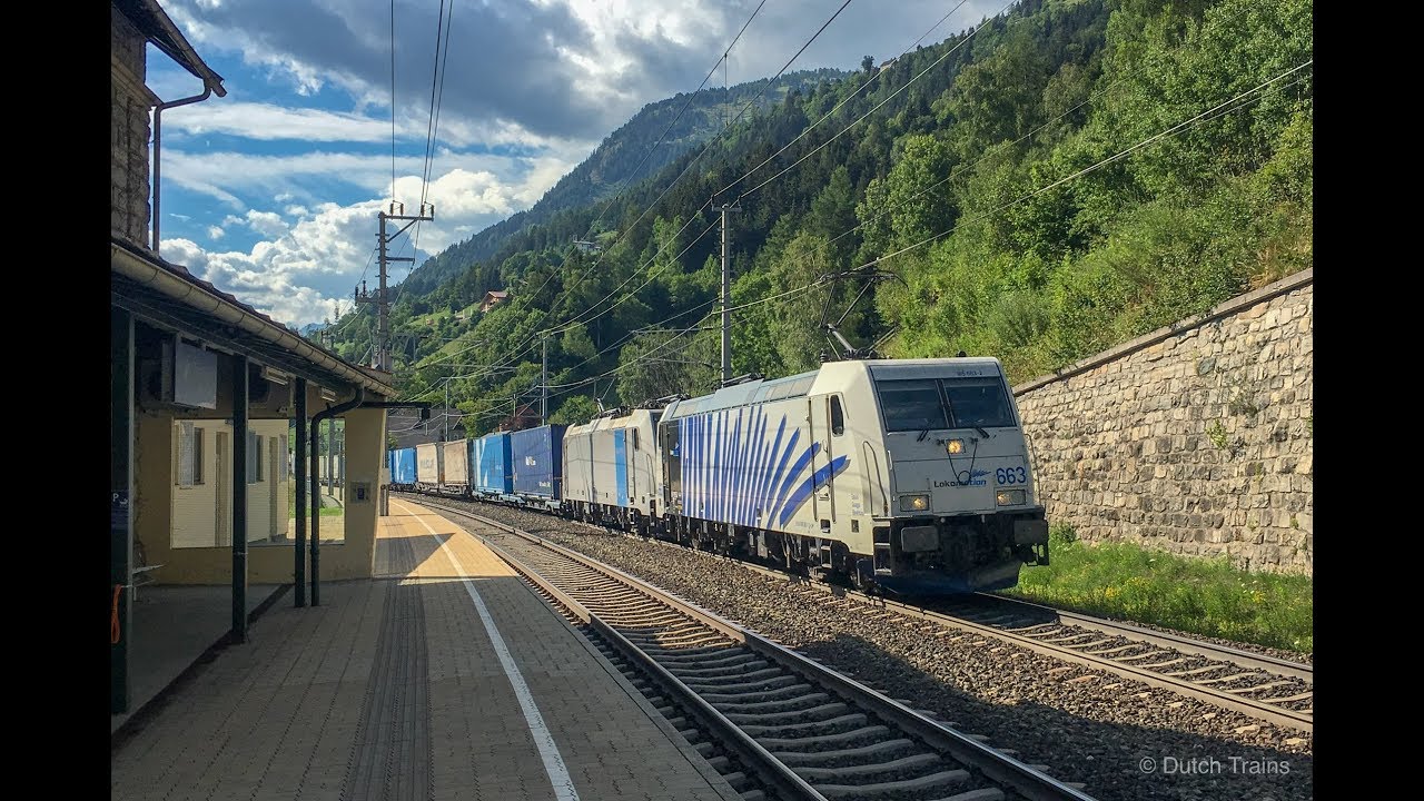 Lokomotion 185 663 & 186 385 komen met een ekol-trein door Kolbnitz