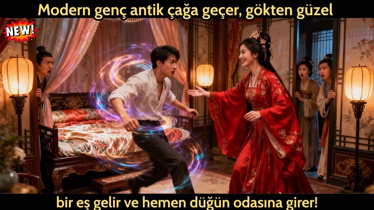 Modern genç antik çağa geçer, gökten güzel bir eş gelir ve hemen düğün odasına girer!#ceo